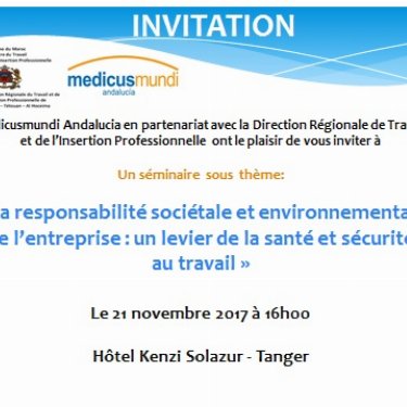 Jornadas sobre &laquo; La responsabilit&eacute; soci&eacute;tale et environnementale de l&rsquo;entreprise : un levier de la sant&eacute; et s&eacute;curit&eacute; au travail &raquo;